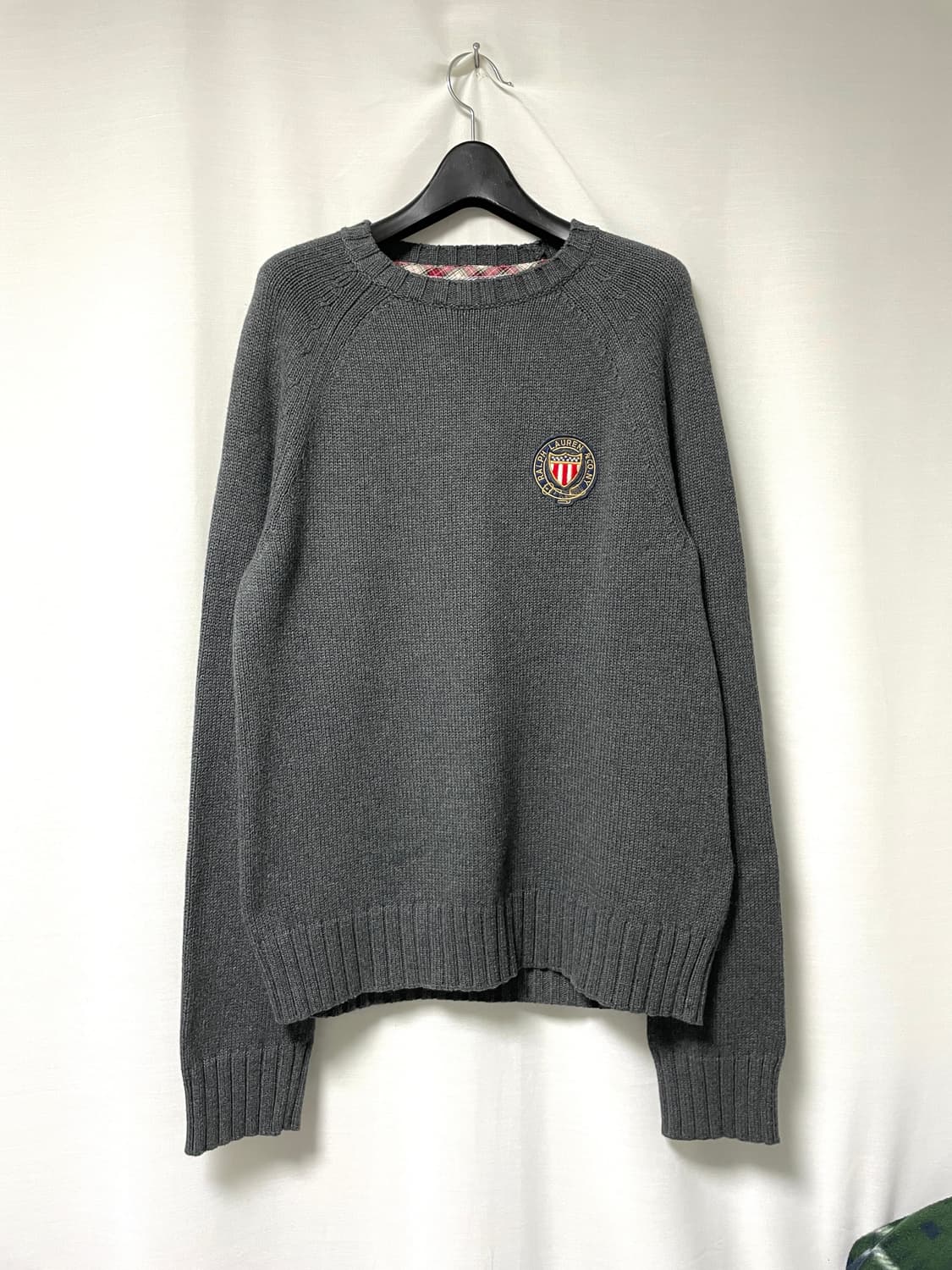 폴로진스 남녀공용 엠블럼 코튼 캐시미어 니트 _ 차콜 M 상품이미지1