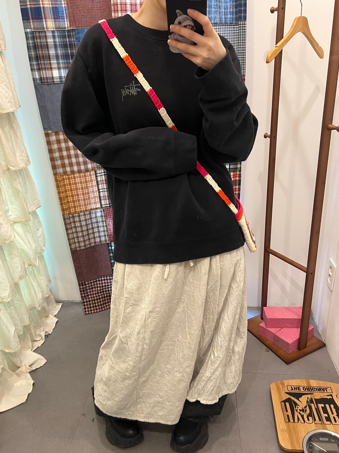 스투시 베이직 블랙 맨투맨  상품이미지4