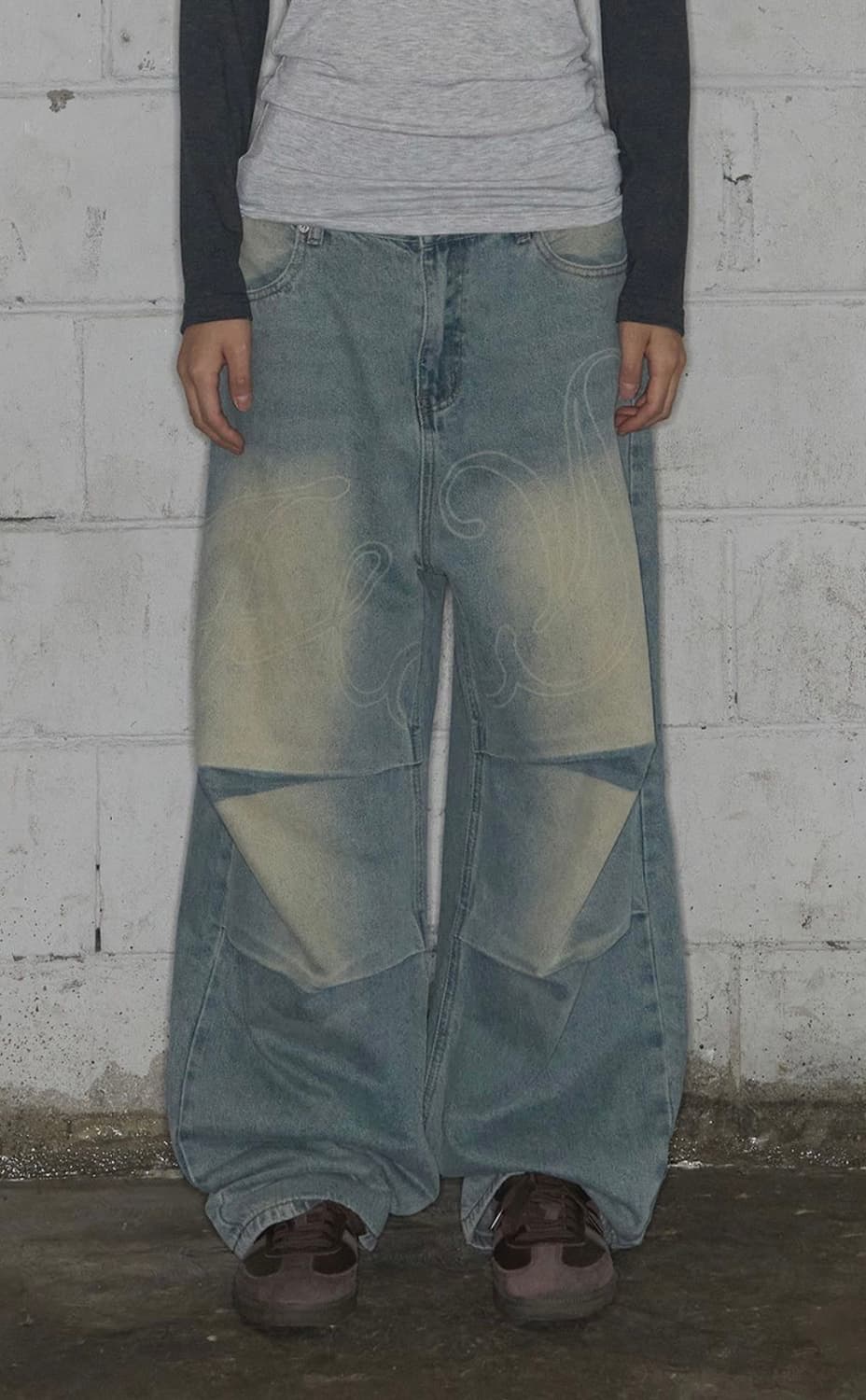 팬시클럽 엔젠 빈티지 워싱 핀턱 팬츠 (1사이즈) 상품이미지1