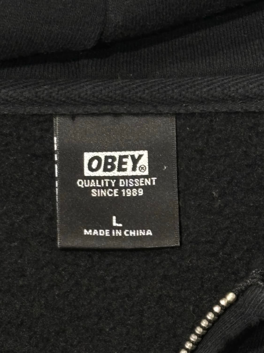 오베이 블랙 사이드로고 후드집업 상품이미지7