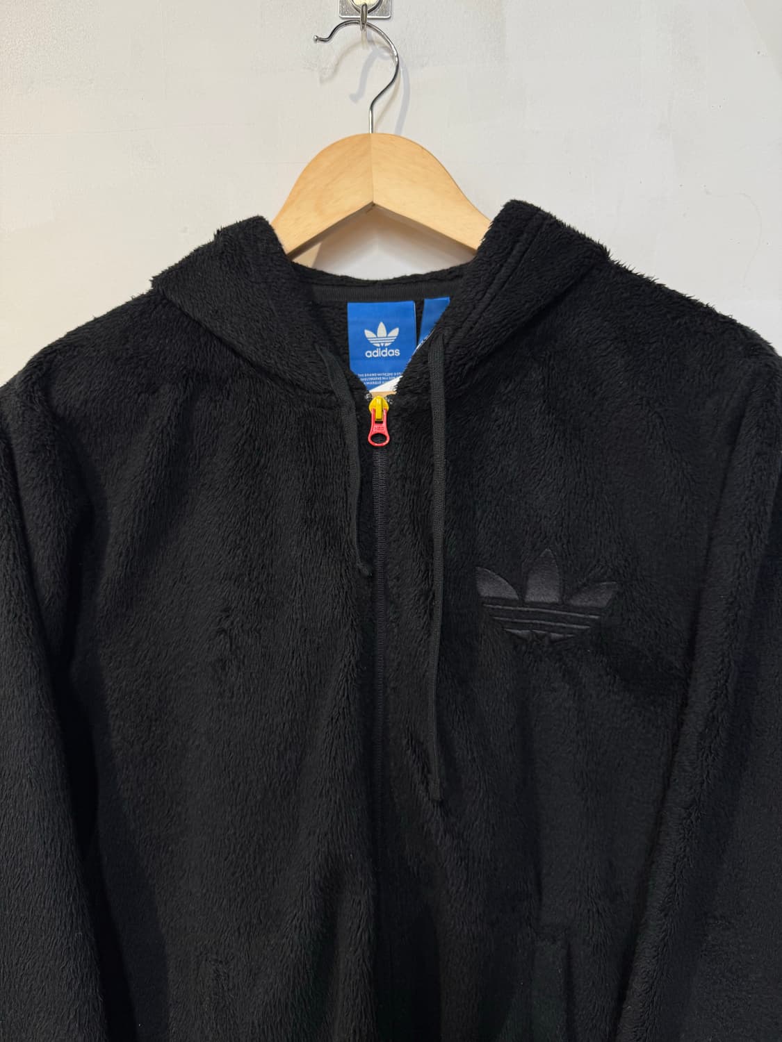 아디다스 블랙 플리스 후드집업 상품이미지2