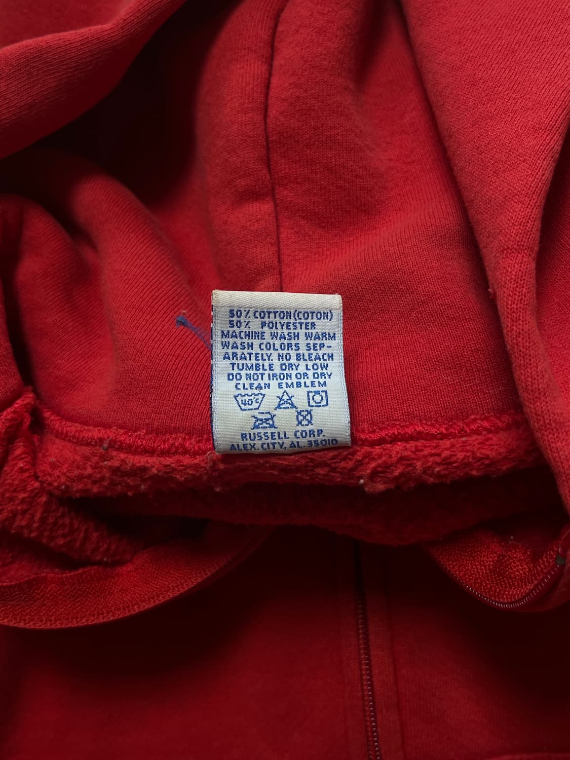 빈티지 USA 러셀 후드집업 XXL 레드 상품이미지4