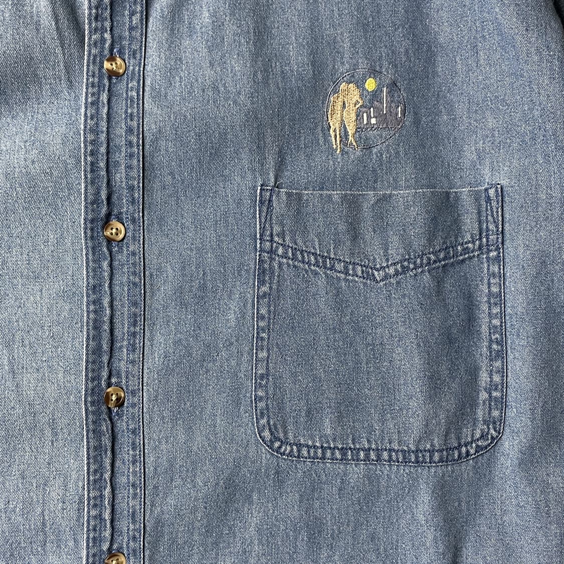 SOUTH BAY 사우스베이 빈티지 패치포켓 코튼 데님셔츠 상품이미지3