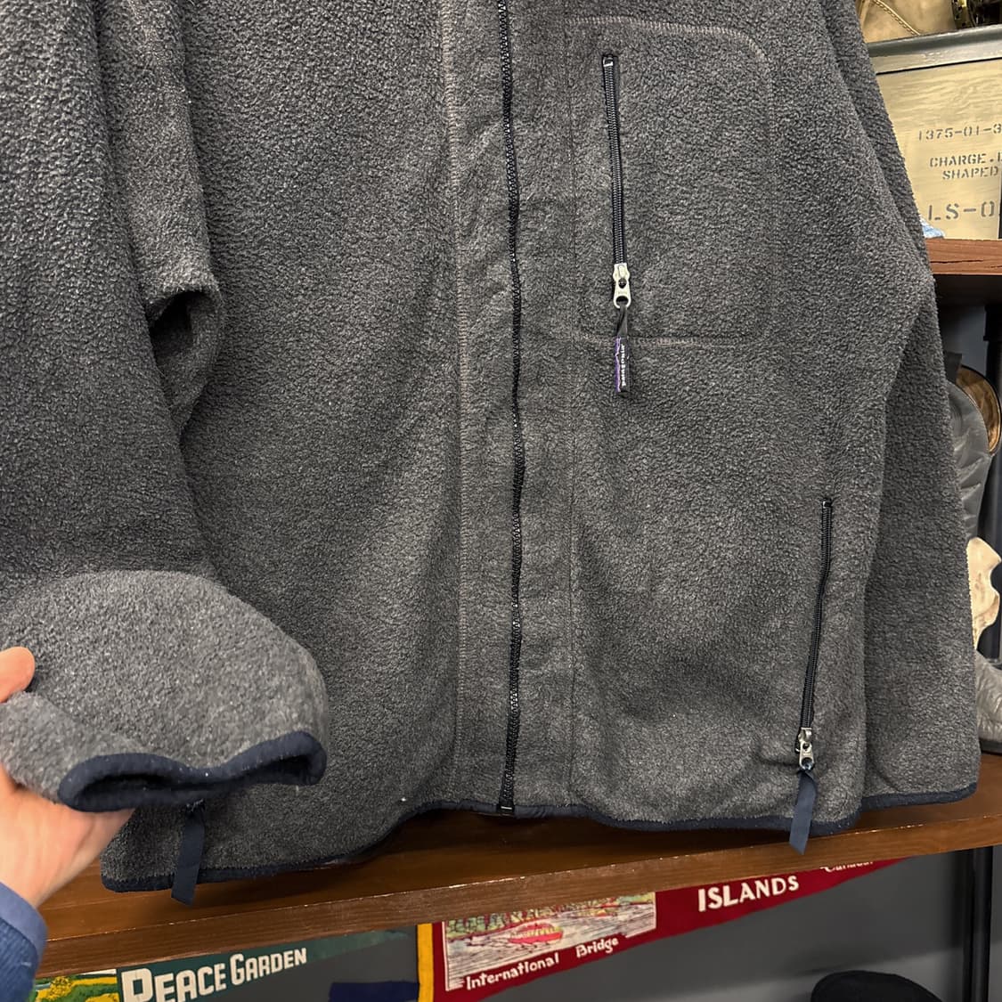 90s 파타고니아 미국생산 신칠라 딥파일 플리스 집업자켓 차콜 N890 상품이미지4