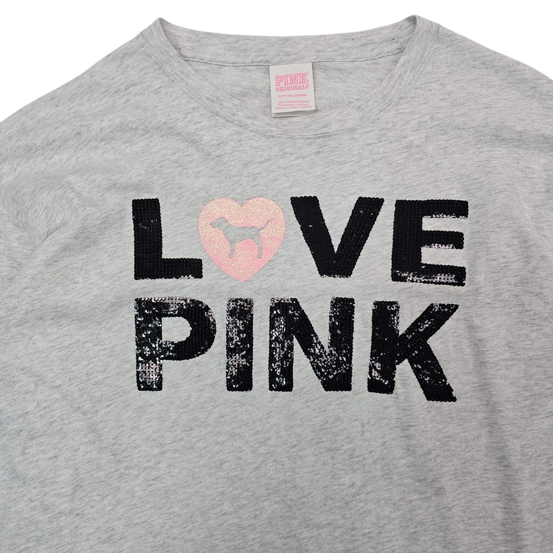 S PINK Victoria's Secret 스팽글 로고 티셔츠 상품이미지4