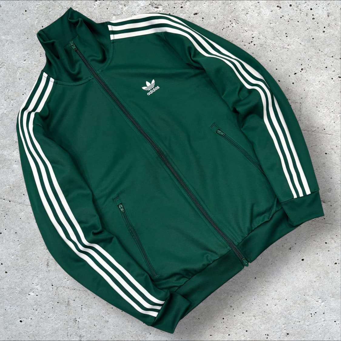 [S] 22s 아디다스 베켄바우어 삼선 트랙탑 져지 집업 그린 D312 상품이미지1