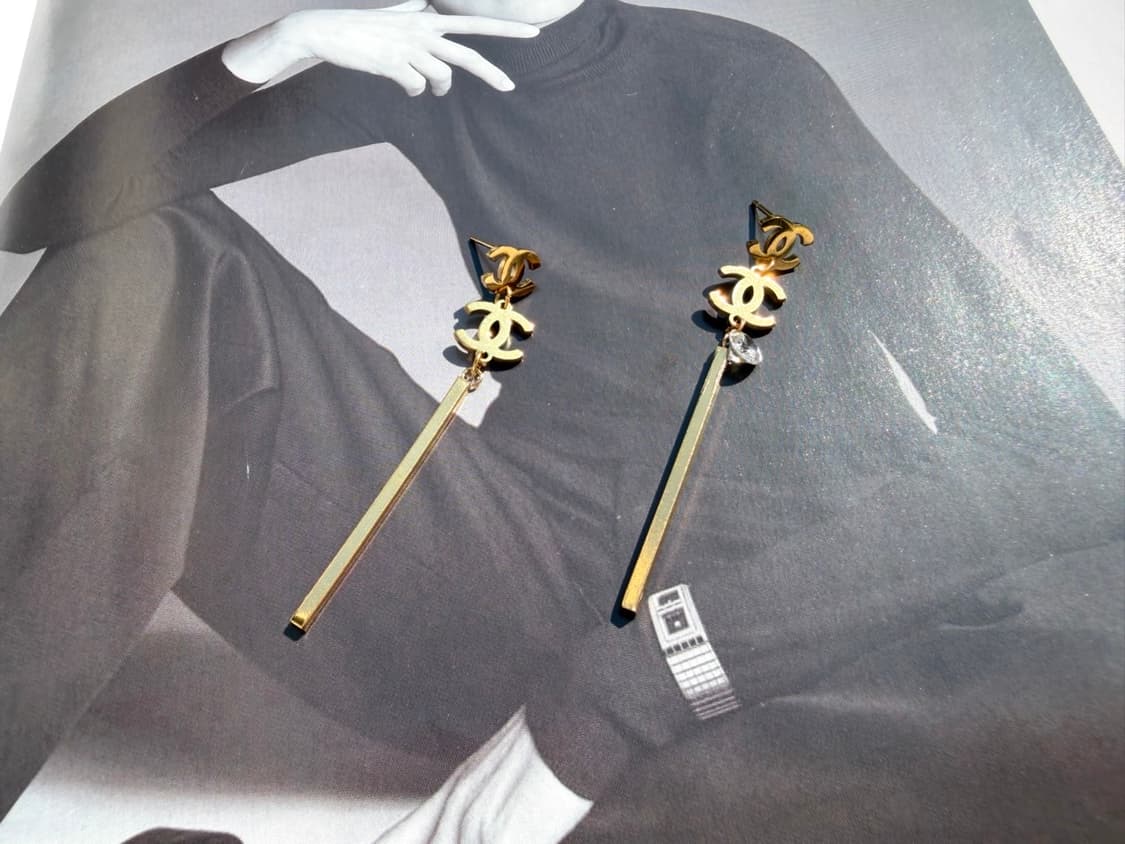 샤넬 레이어드 드롭 이어링 골드 상품이미지10