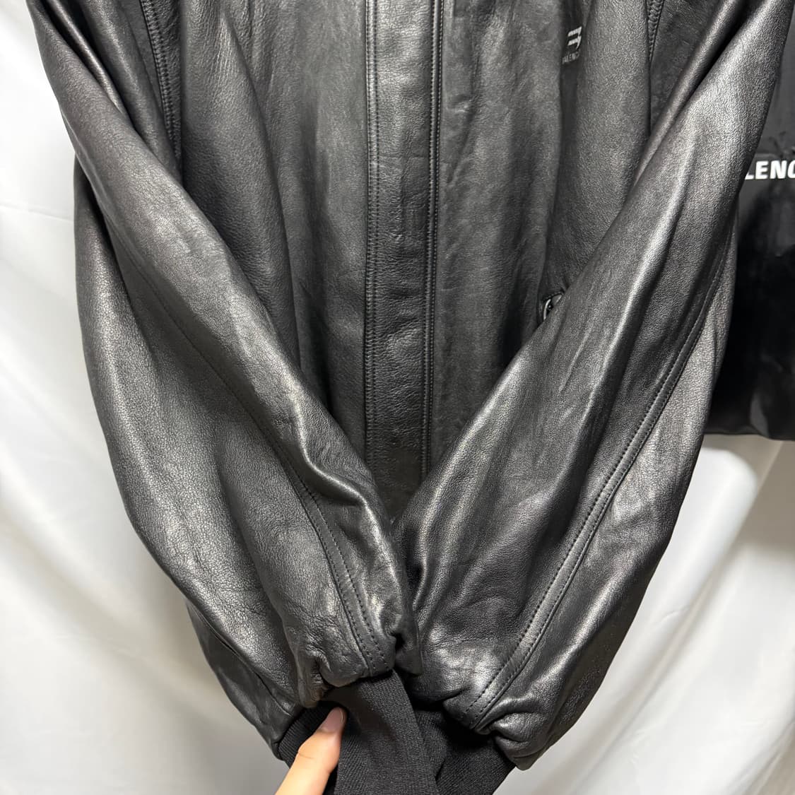 [S급/오버핏XS] 23FW 발렌시아가 택시 블루종 자켓 블랙 풀구성 상품이미지7