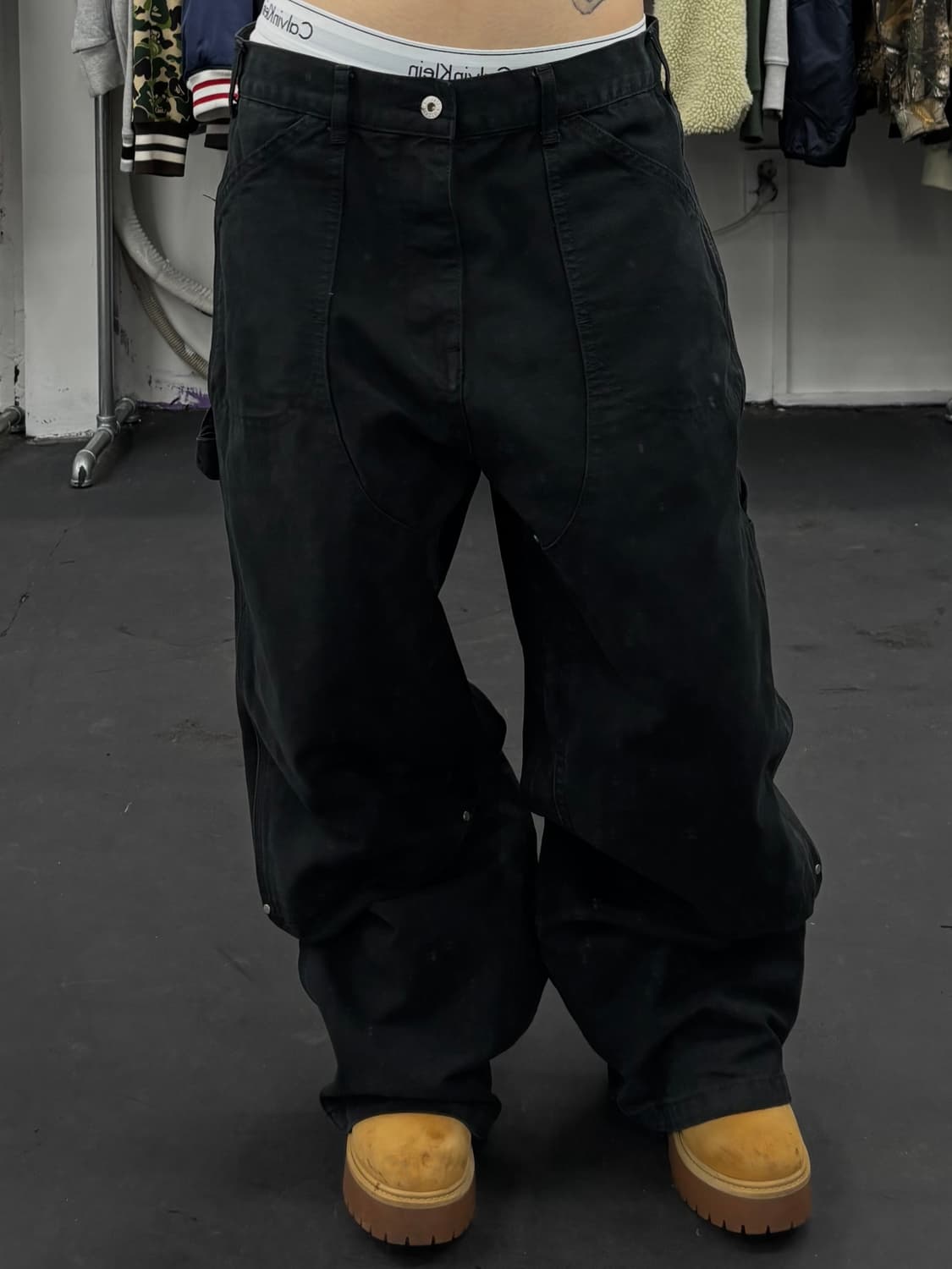 더블니 카펜터 블랙 데님팬츠 상품이미지1