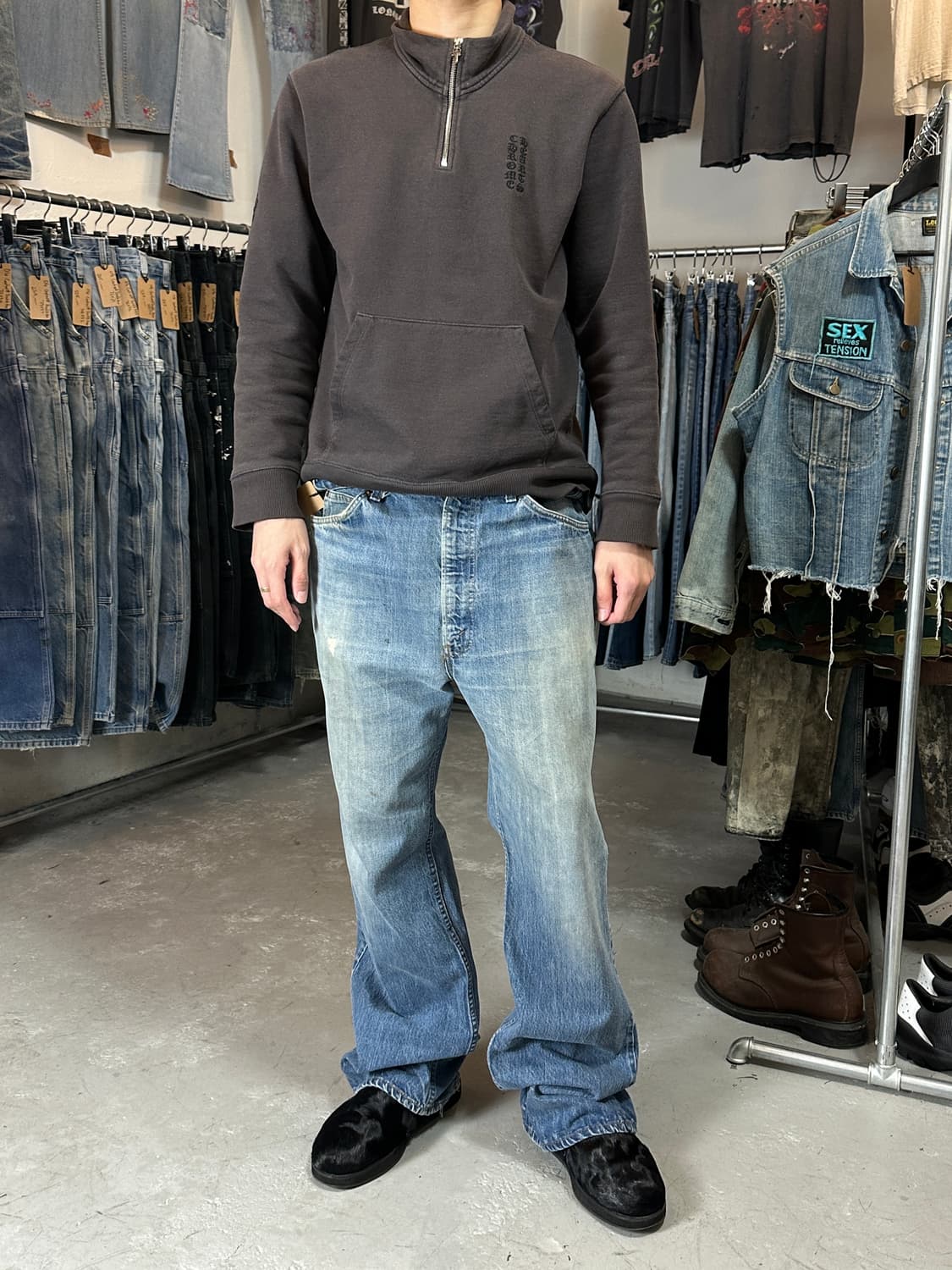 70's USA 빈티지 리바이스 517 오렌지탭 부츠컷 체인스티치 상품이미지4