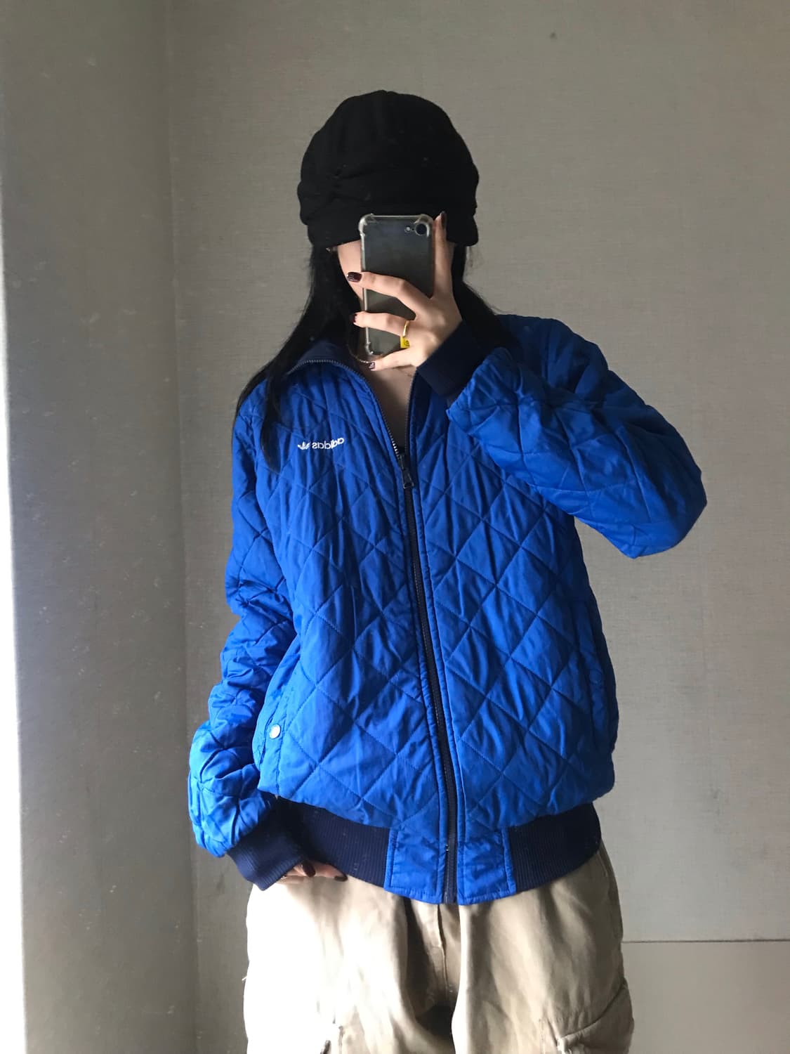 아디다스 블루 퀄팅 패딩 상품이미지1