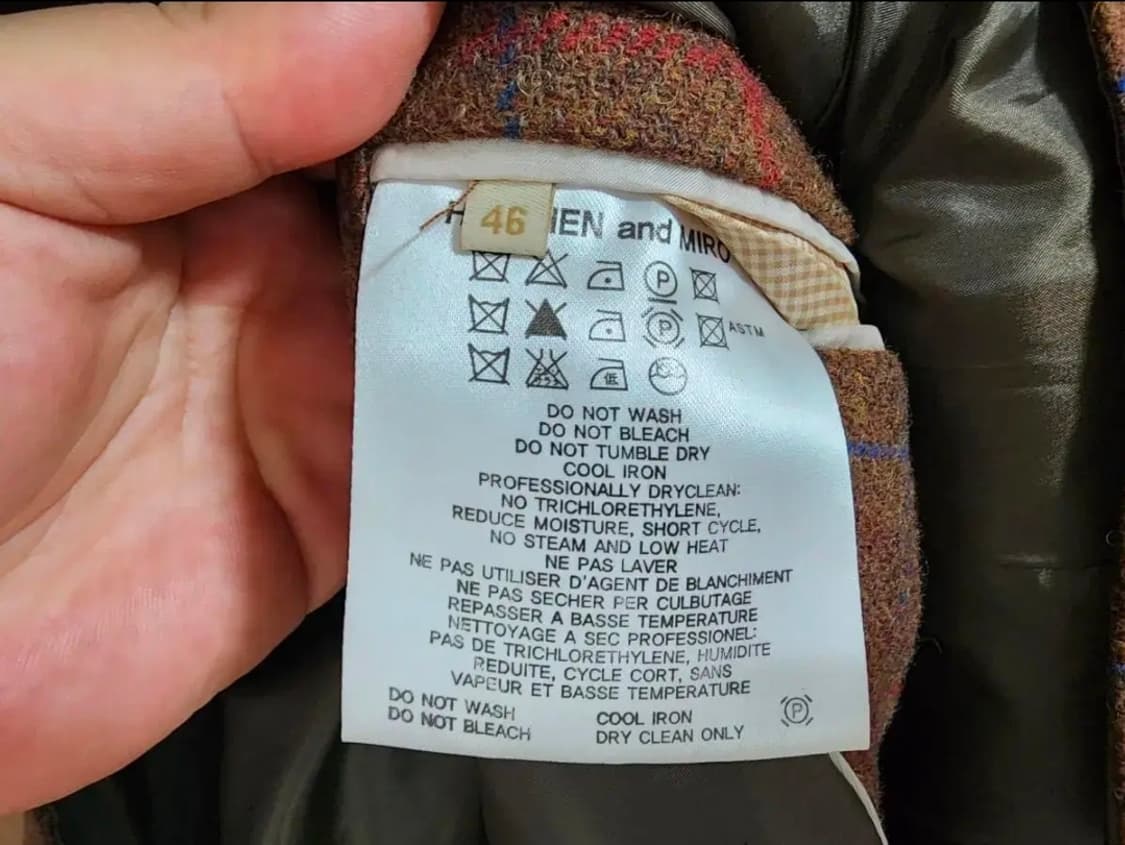 (95)헤든앤미로 울 100% 체크자켓 상품이미지4