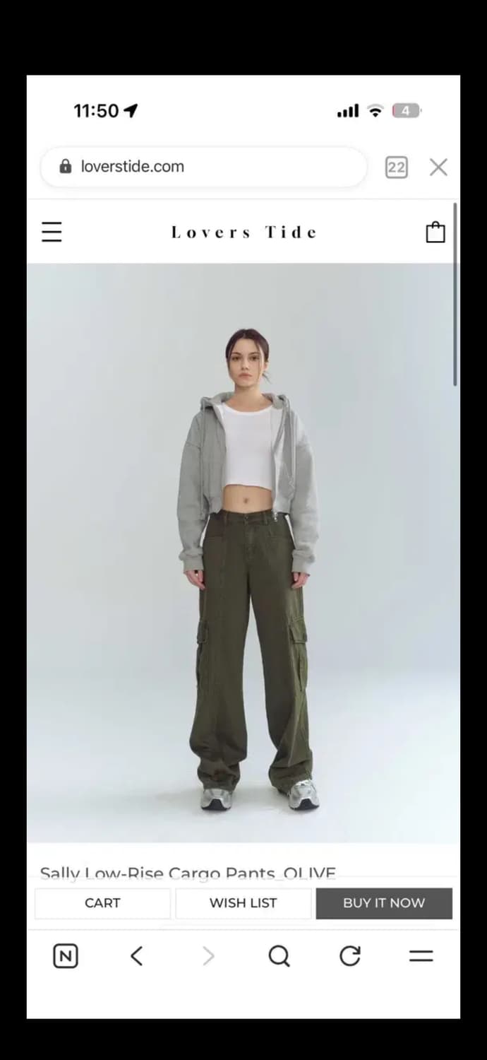 Lovers Tide 올리브 카고 바지 상품이미지1