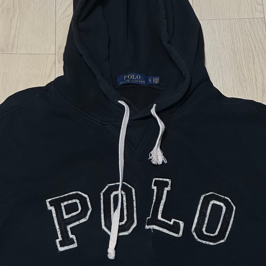 폴로 블랙 스펠아웃 빅로고 후드티 상품이미지2