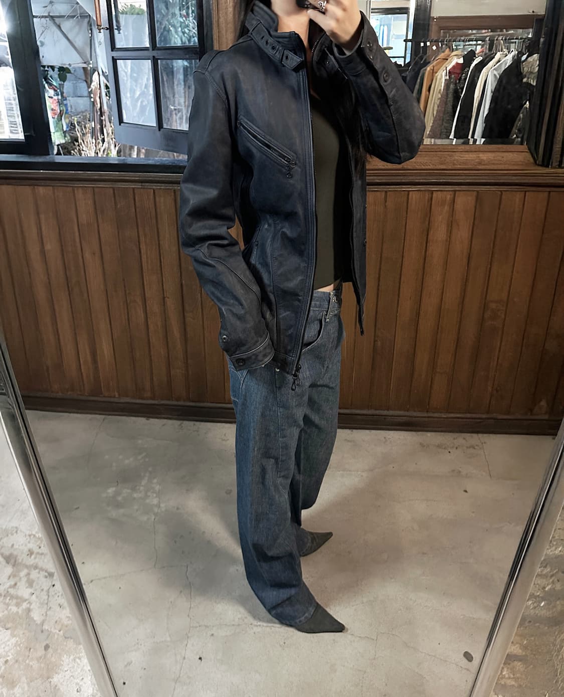 N.C.F.M zip-up leather jacket 상품이미지3