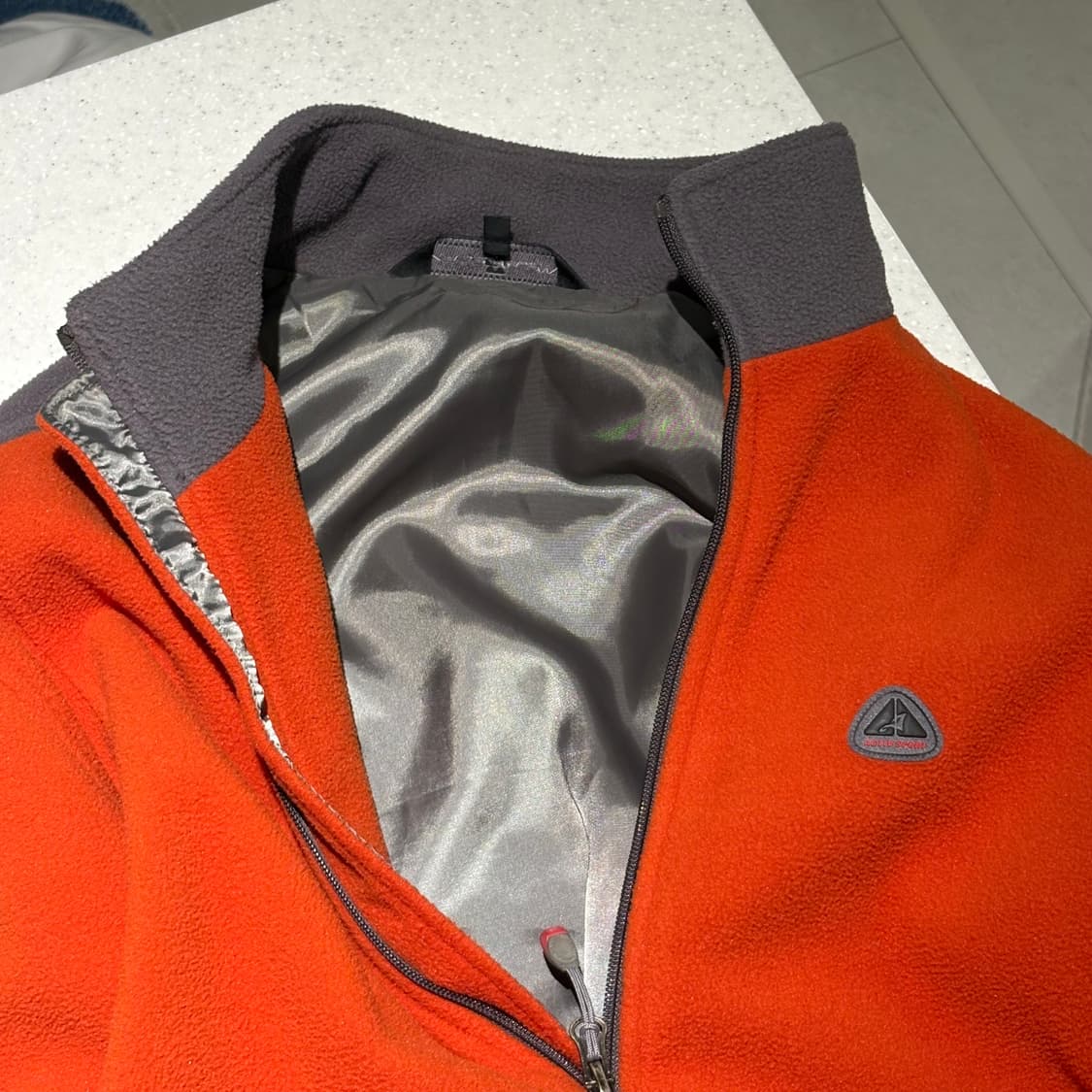 코오롱 플리스 자켓 105 오렌지/회색 상품이미지4