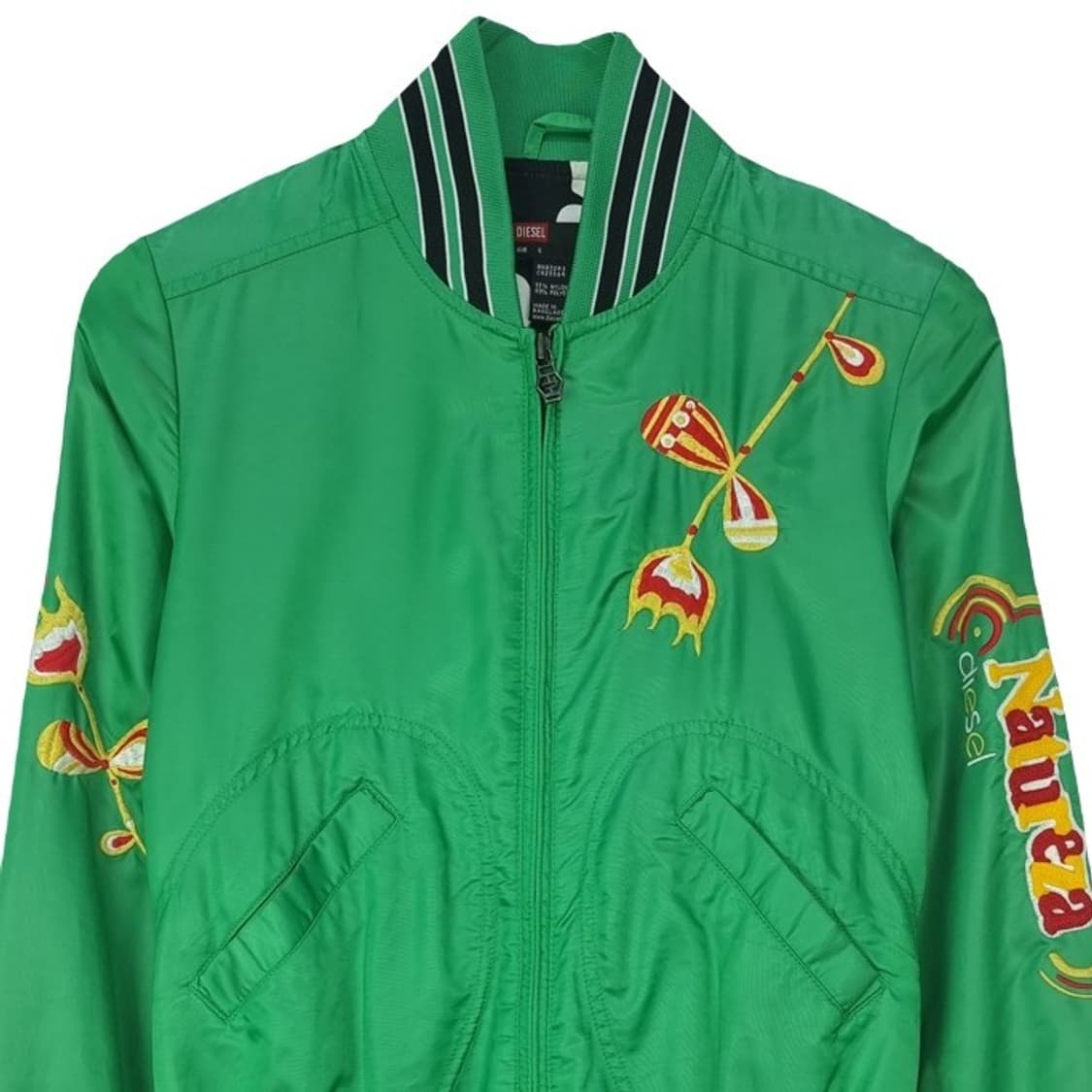 [디젤] 슬림핏 사틴 수베니어 자수 스카쟌 블루종 자켓 P01383 상품이미지4