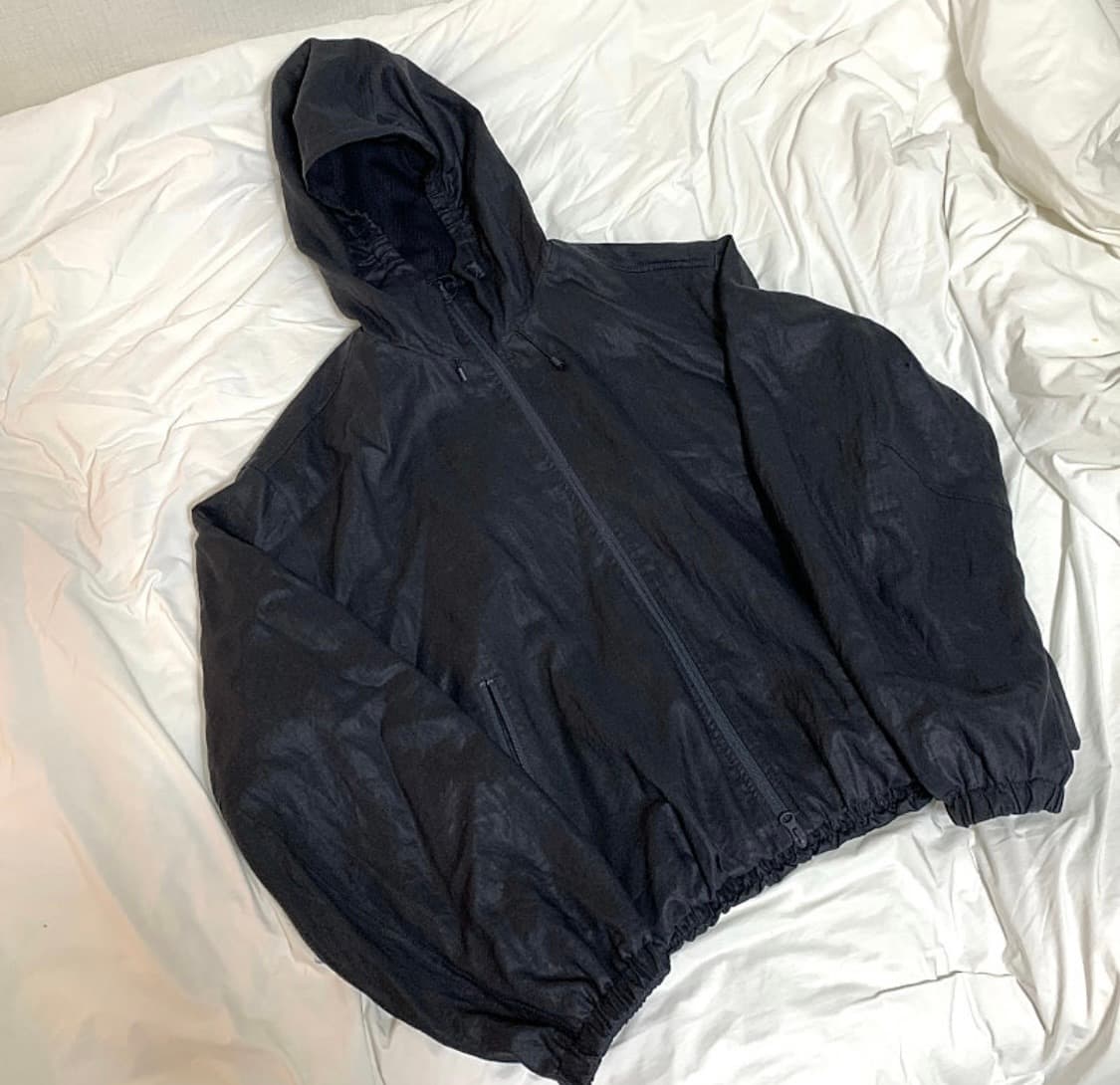 쿠어 코팅 린넨 후디드 점퍼 다크네이비 L 상품이미지2