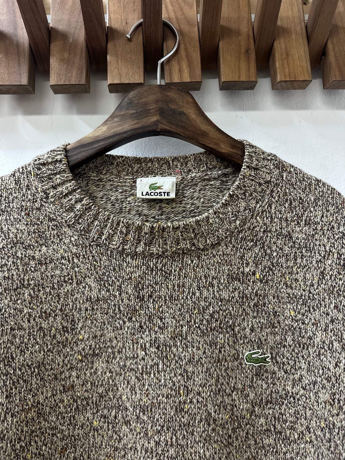 일본빈티지 LACOSTE 라코스테 울 블렌드 크루넥 니트 스웨터 상품이미지3