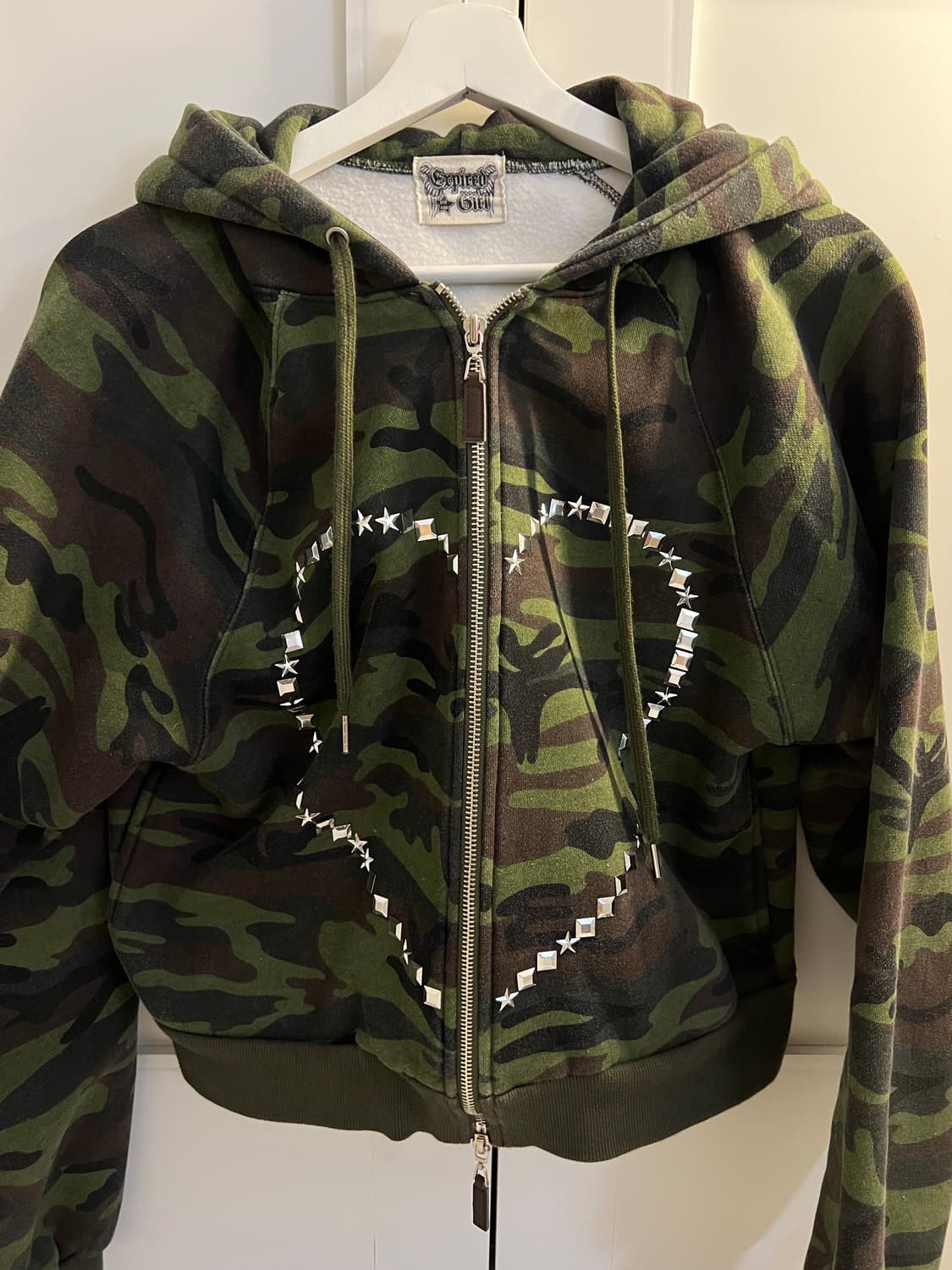 익스파이어드걸 카모 스터드 후드집업 상품이미지6