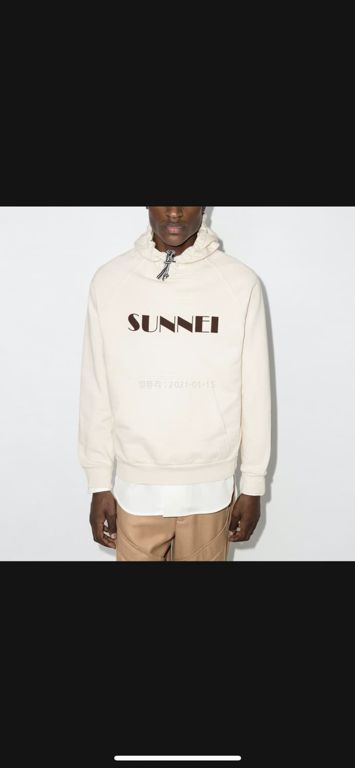 써네이 빅로고 후드티 크림 M 상태최상 상품이미지2