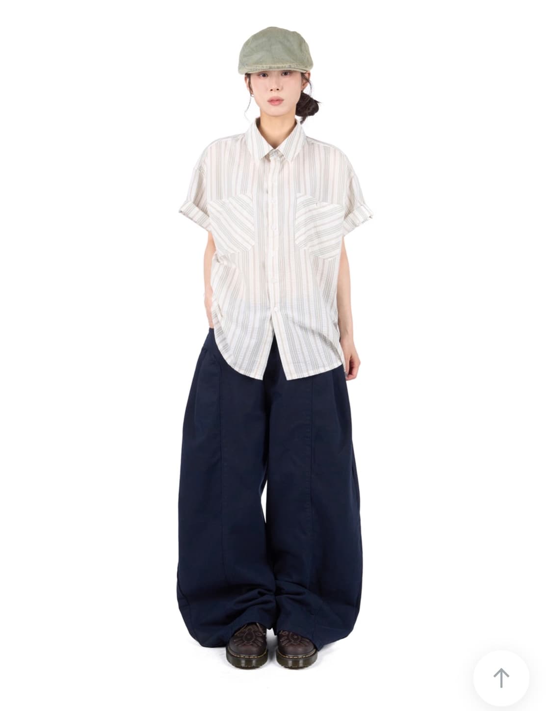 릿킴 cover pintuck balloon pants navy 바지 상품이미지2
