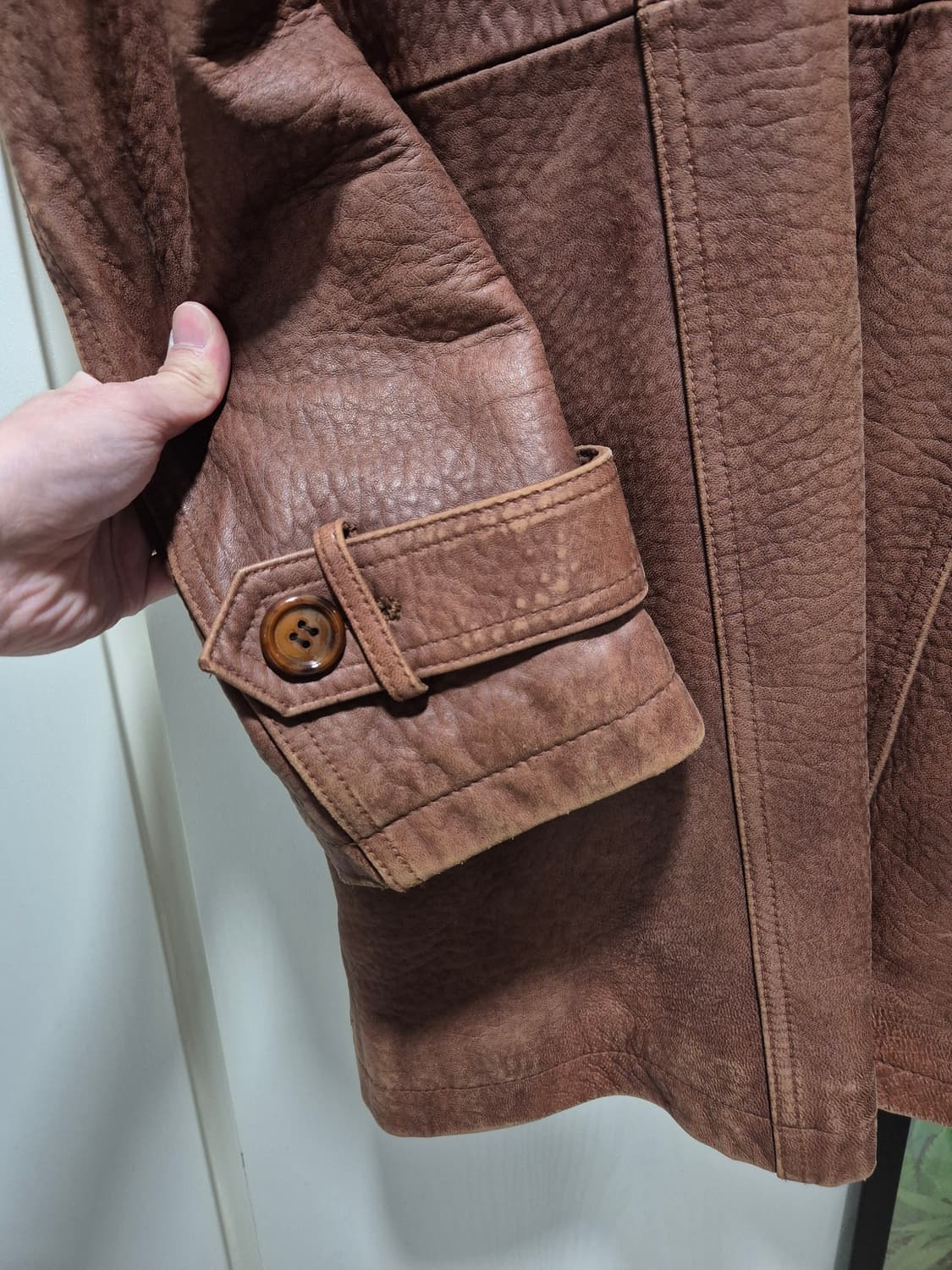 MEKKA 빈티지 브라운 가죽 코트 상품이미지9