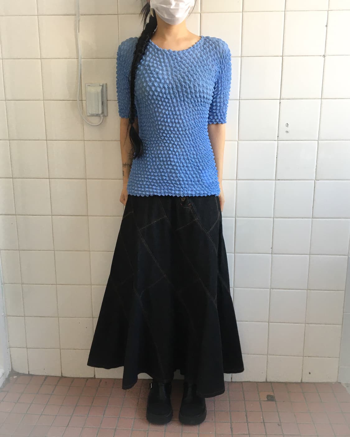 Pleats popcorn top 상품이미지1