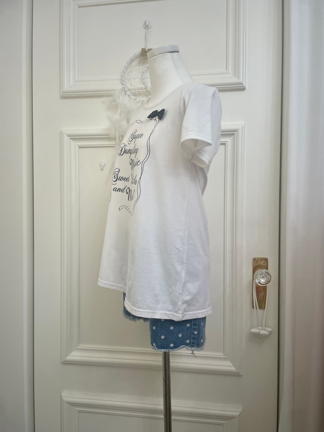 cute dot blue denim short pants(size-S) 상품이미지7