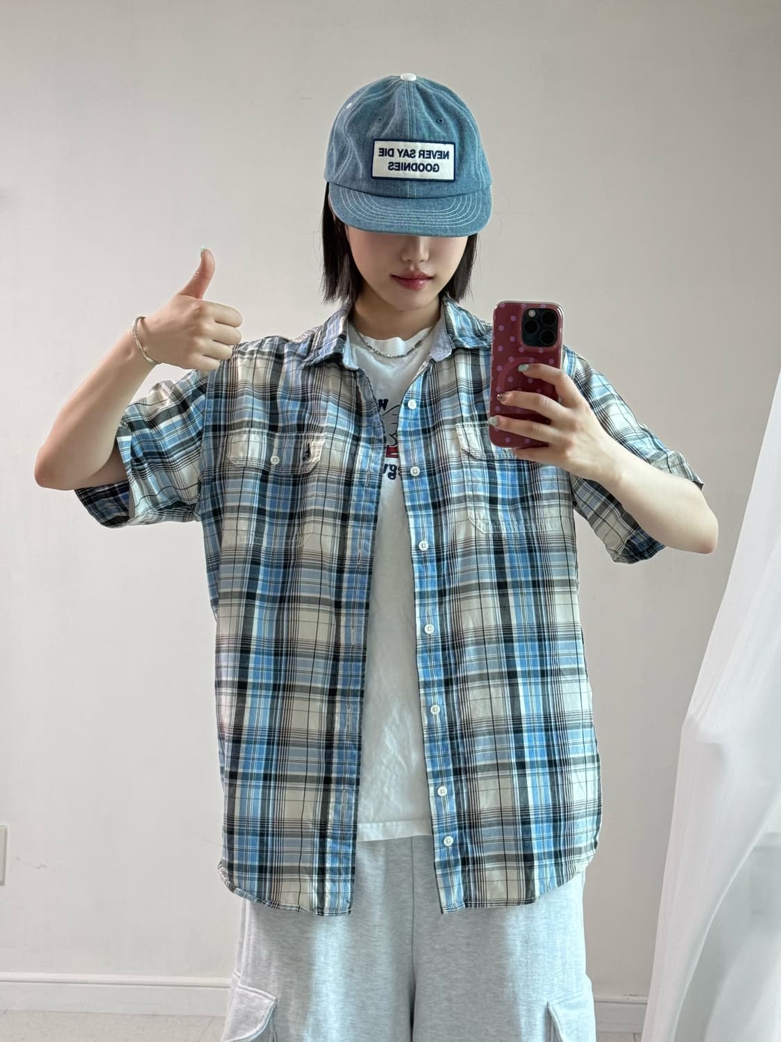 빈폴 패치 체크 반팔셔츠 상품이미지1