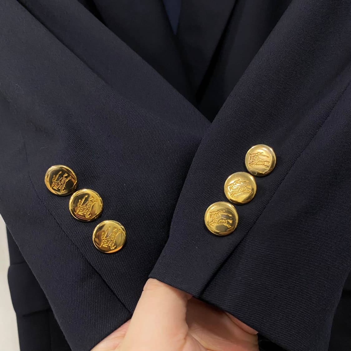 버버리 90s 금장 버튼 울 더블 브레스티드 상품이미지7