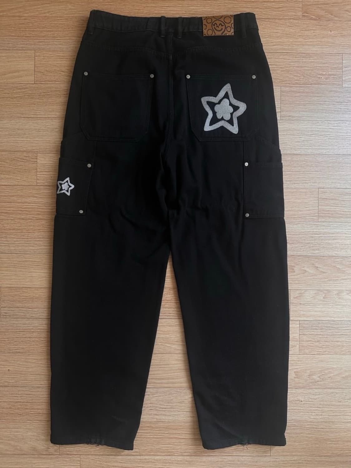 [34] 스타팀 더블니 팬츠 블랙 상품이미지1