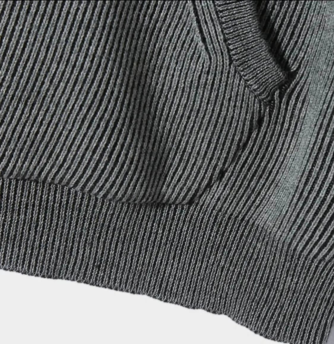 (남녀공용)디미트리블랙 VLAD 아이덴티티 투톤 반팔 후드 니트 상품이미지8