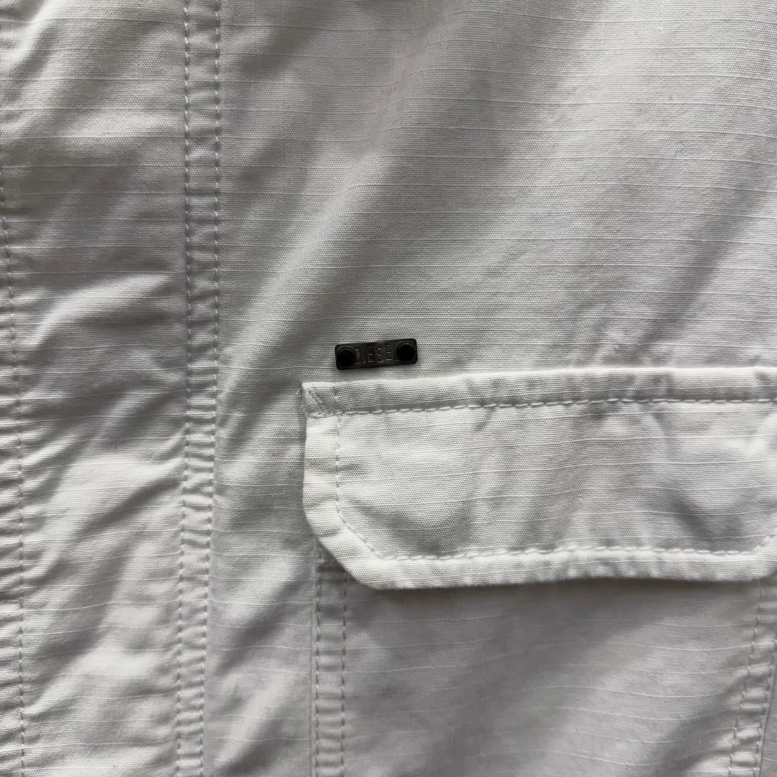 디젤 필드 자켓 숄더 램스킨 패치 웨이스트 스트링 디테일 아이보리 상품이미지6