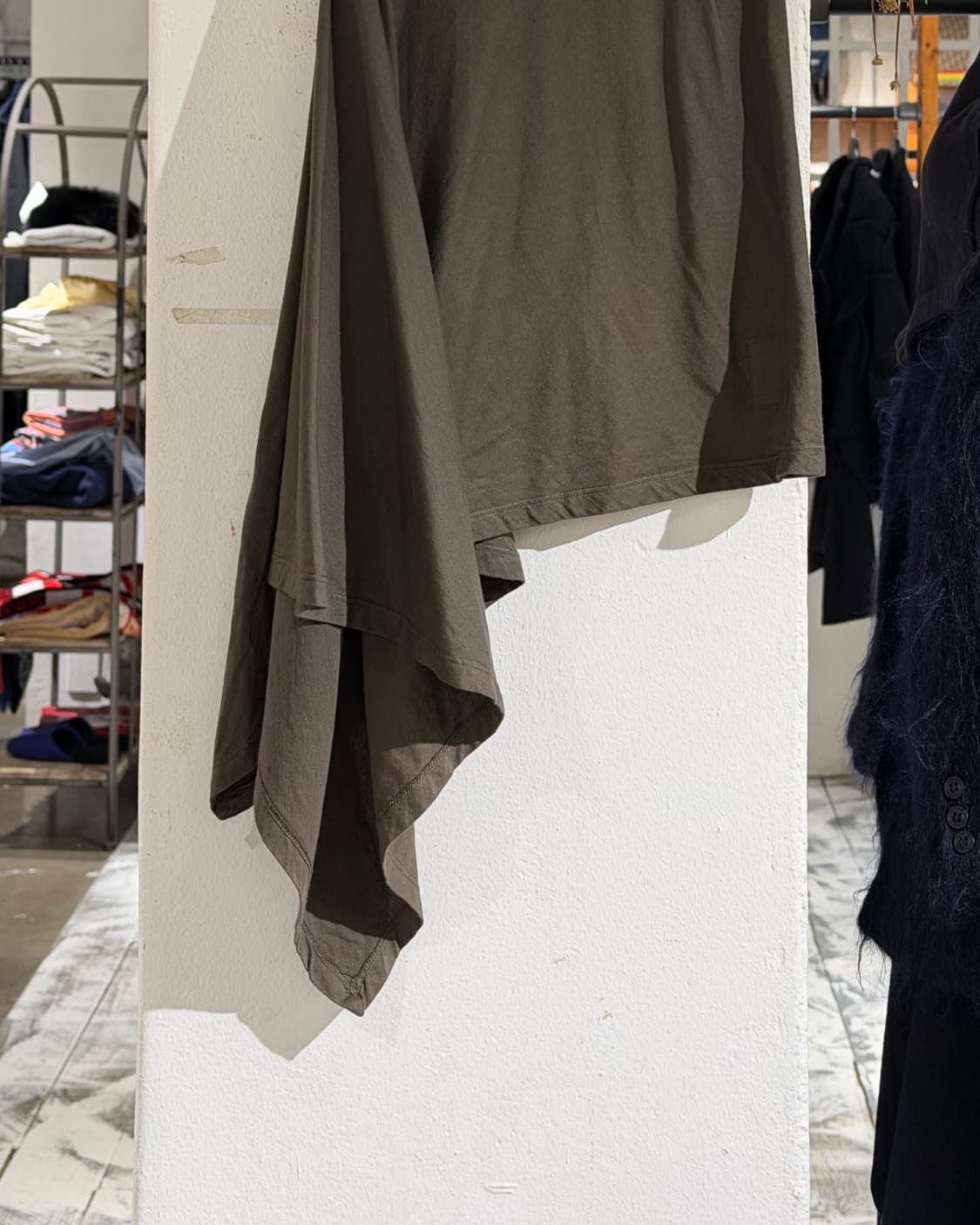 릭오웬스 카키 코튼 언발란스 스커트 상품이미지3