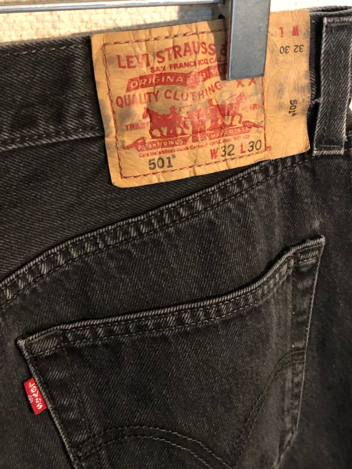 빈티지 리바이스 501 흑청 데님 블랙진 32x30 상품이미지3