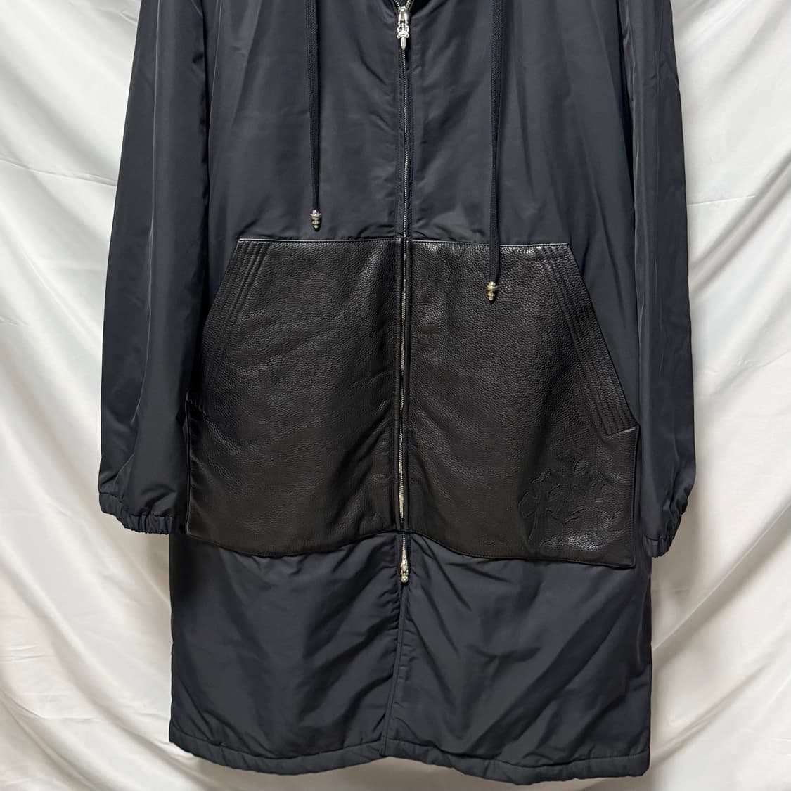 1250판매/S+급 크롬하츠 트리플 크로스 레더패치 내피 풀퍼 롱패딩 상품이미지3