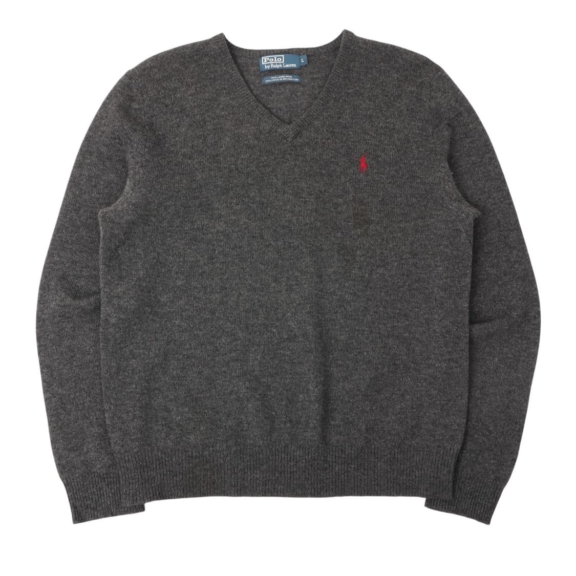 폴로 랄프로렌 챠콜그레이 램스울 브이넥 니트 상품이미지1