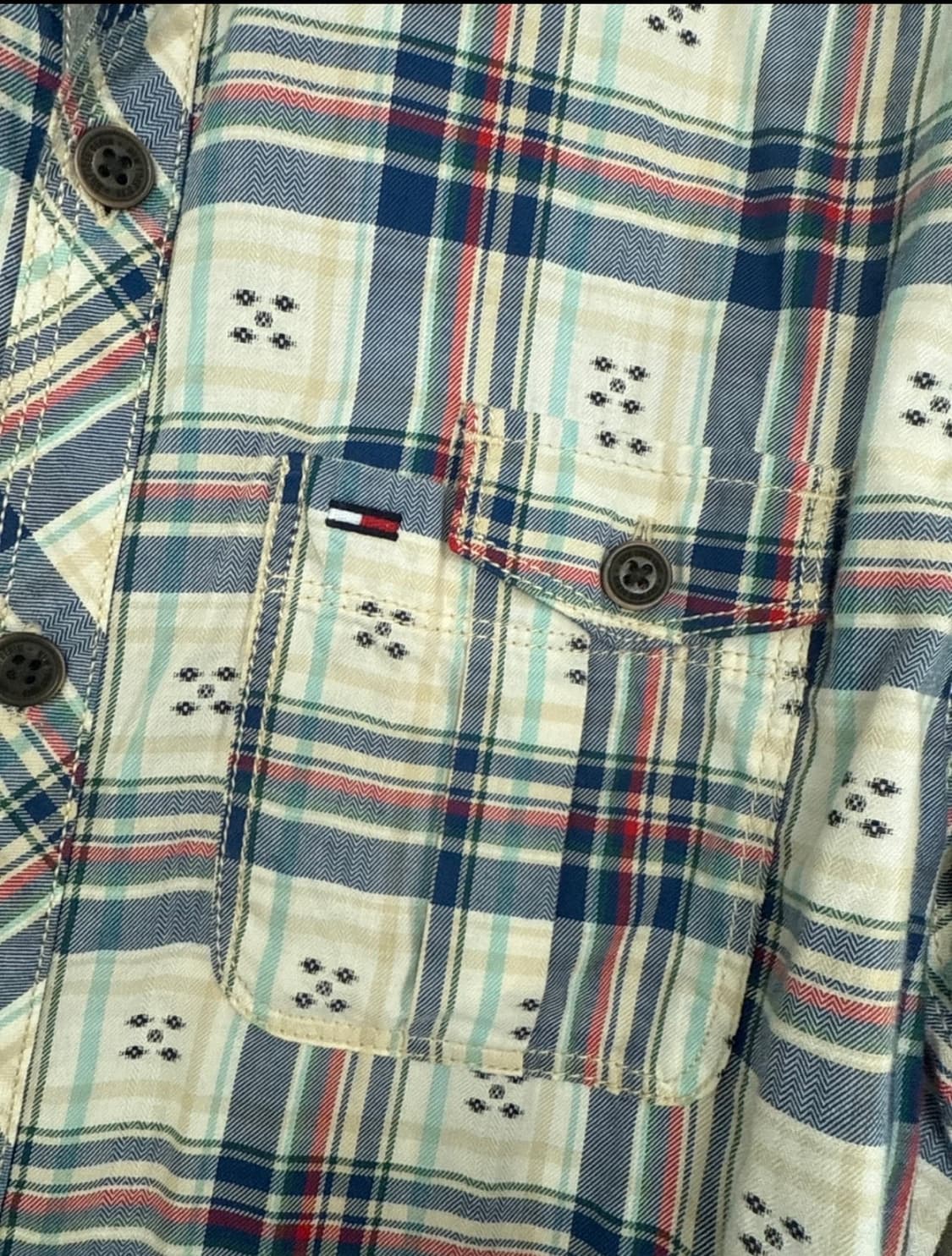 타미힐피거 데님 체크 셔츠 남방 상품이미지5