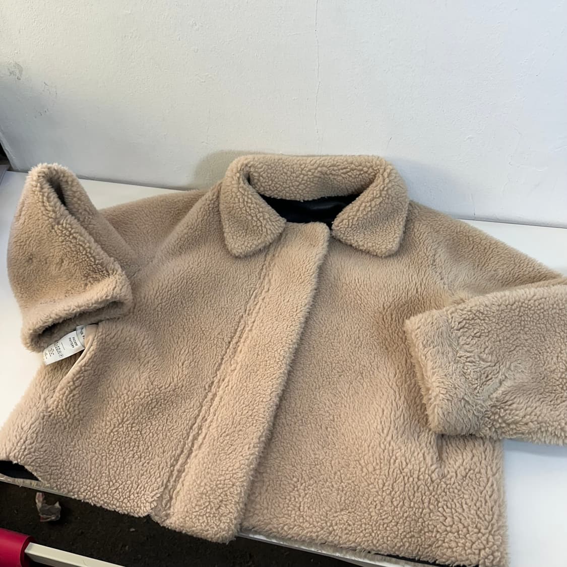 우먼FREE 파사드패턴 램스울 리버시블 숏 후리스 무스탕 상품이미지1