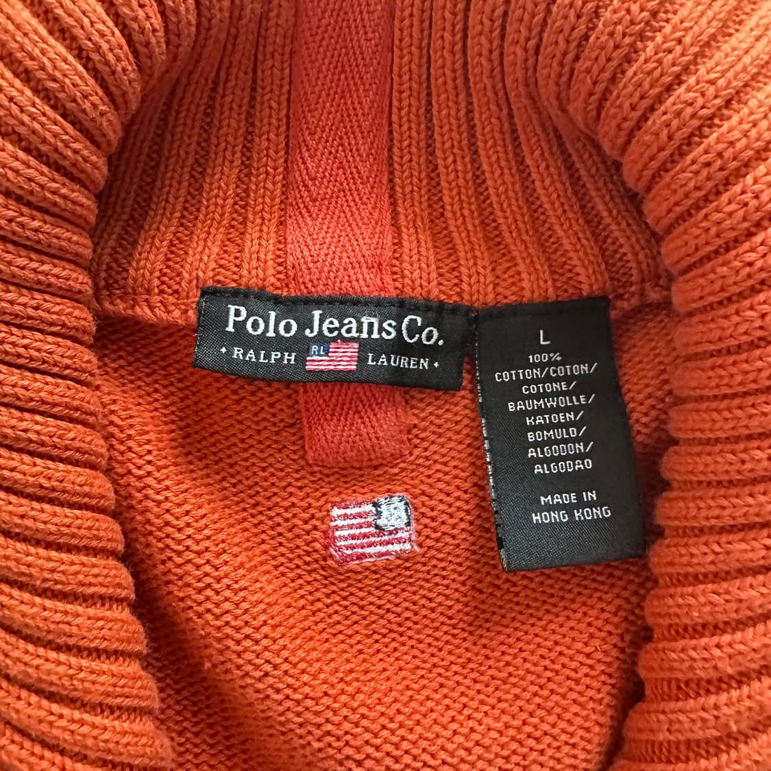 폴로 진스 빈티지 RL 패치 니트 집업 L 상품이미지3