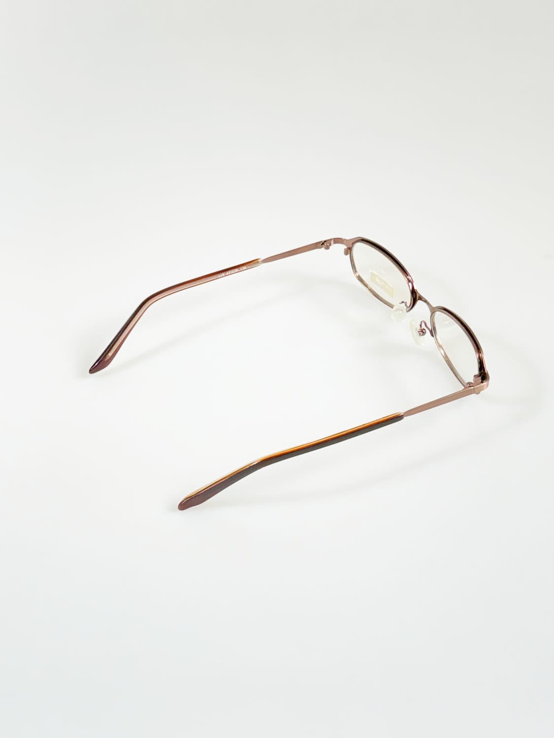 90s LESSAL 브라운 메탈릭 슬림 스퀘어 빈티지 안경 상품이미지4