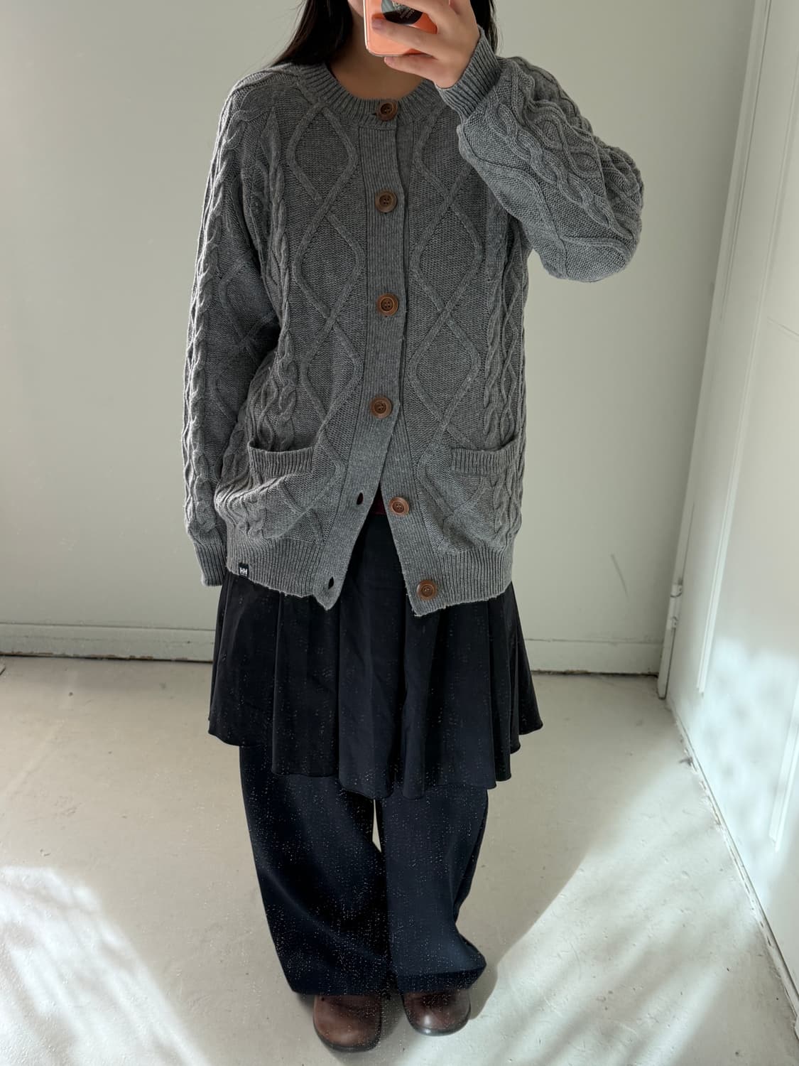 일본빈티지 Helly Hansen 그레이 니트 가디건 상품이미지2