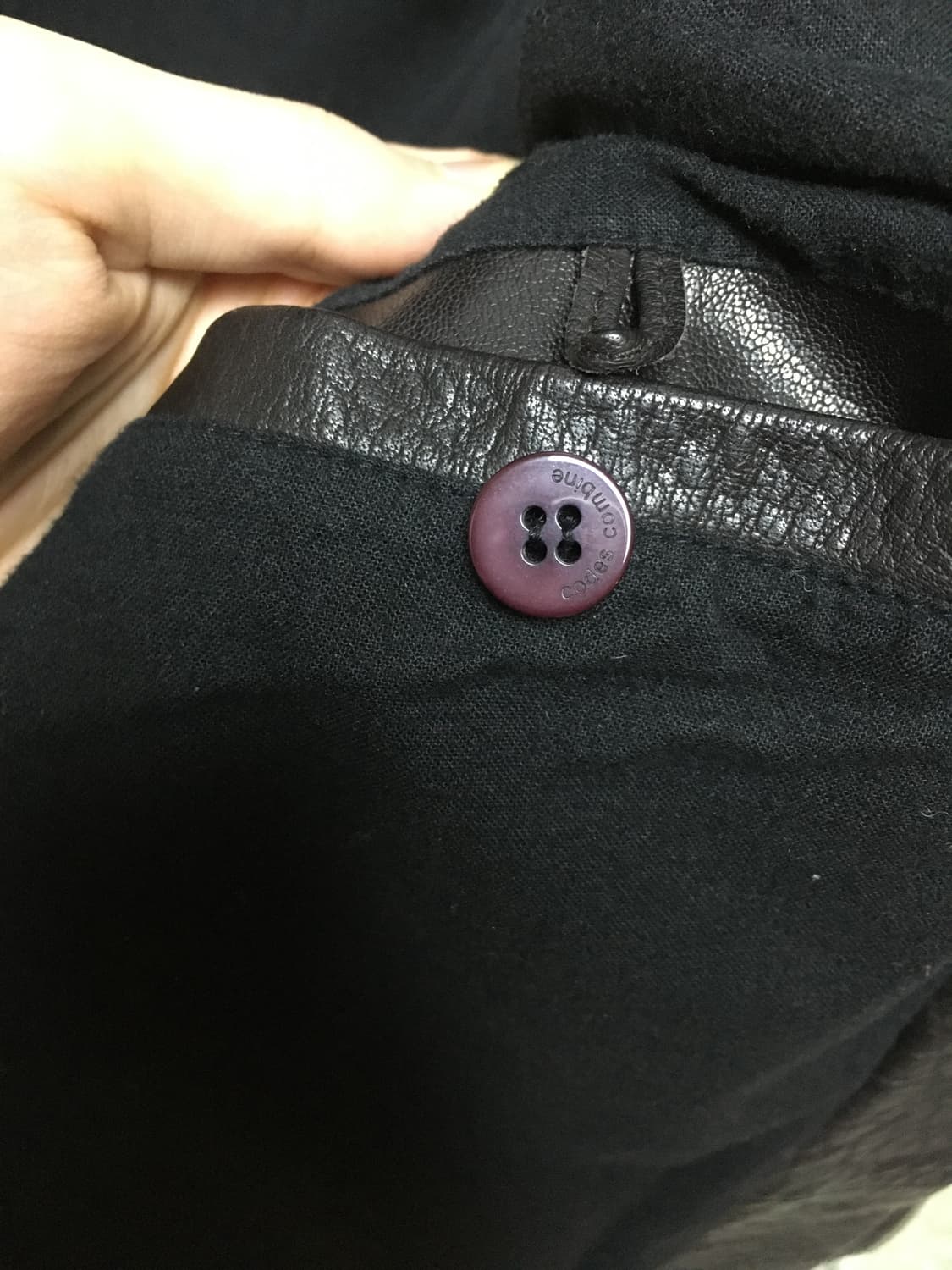 코데즈 컴바인 하이넥 카우하이드 사선 레더 자켓 상품이미지8