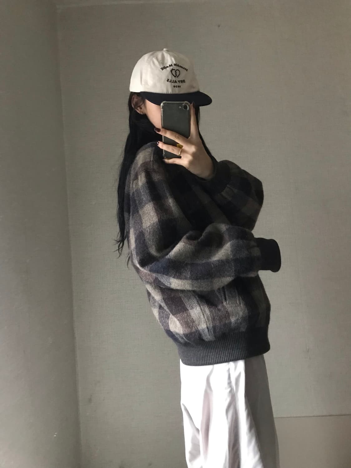 라코스테 브라운 체크 울 블루종 상품이미지4
