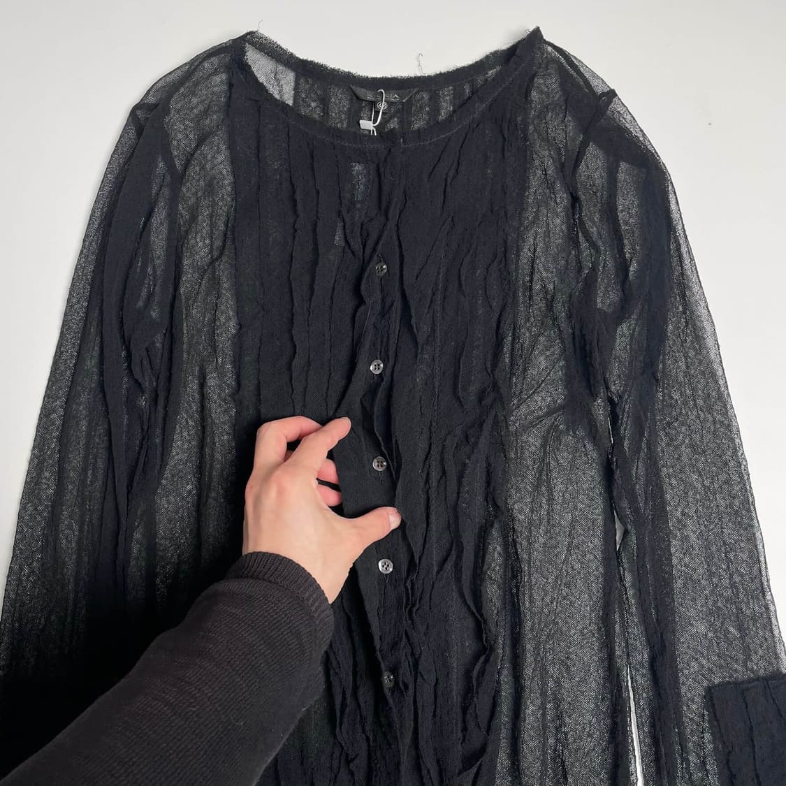 Krizia 시스루 코튼 가디건 (italy)   상품이미지3