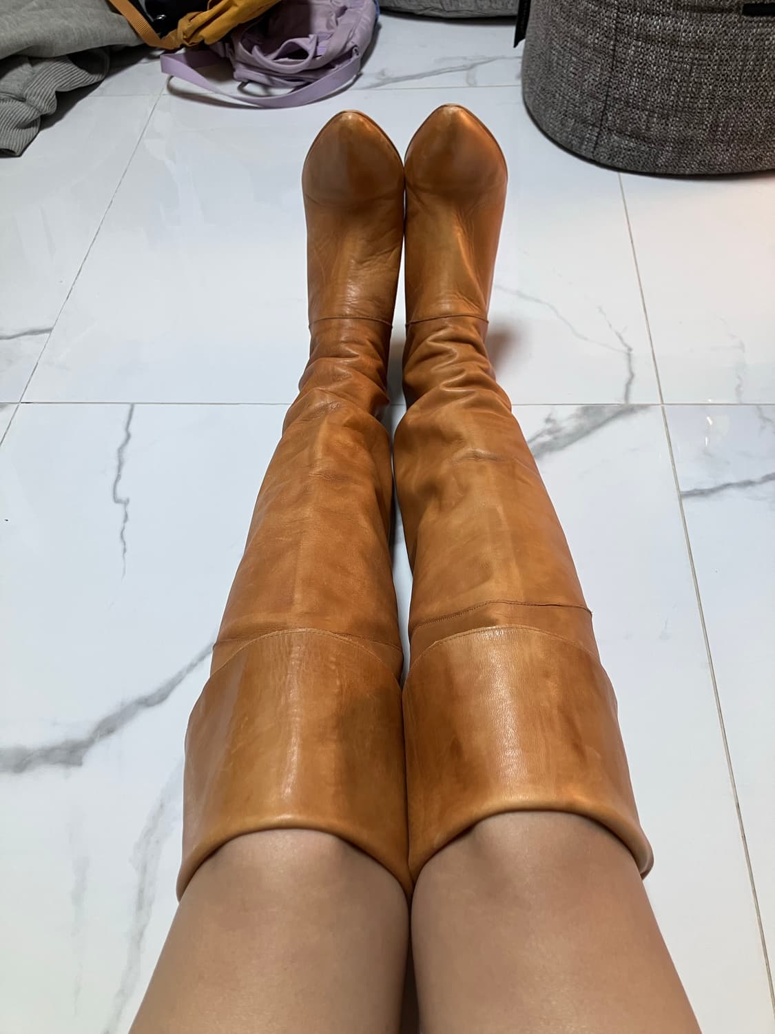 free people 소가죽 슬러치 싸이하이 부츠 상품이미지4