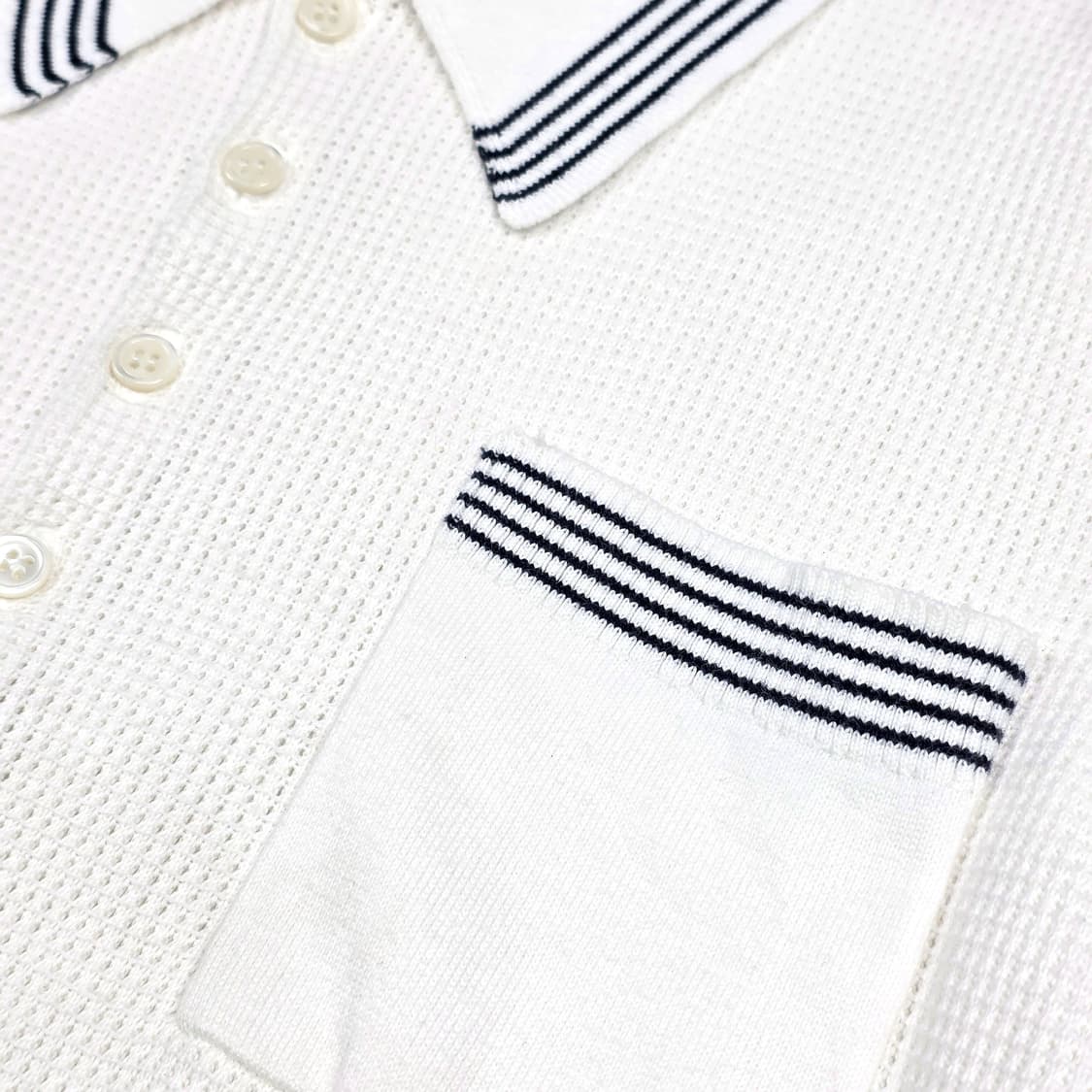 톰브라운 오픈 와플 스티치 반팔 카라티셔츠 상품이미지3