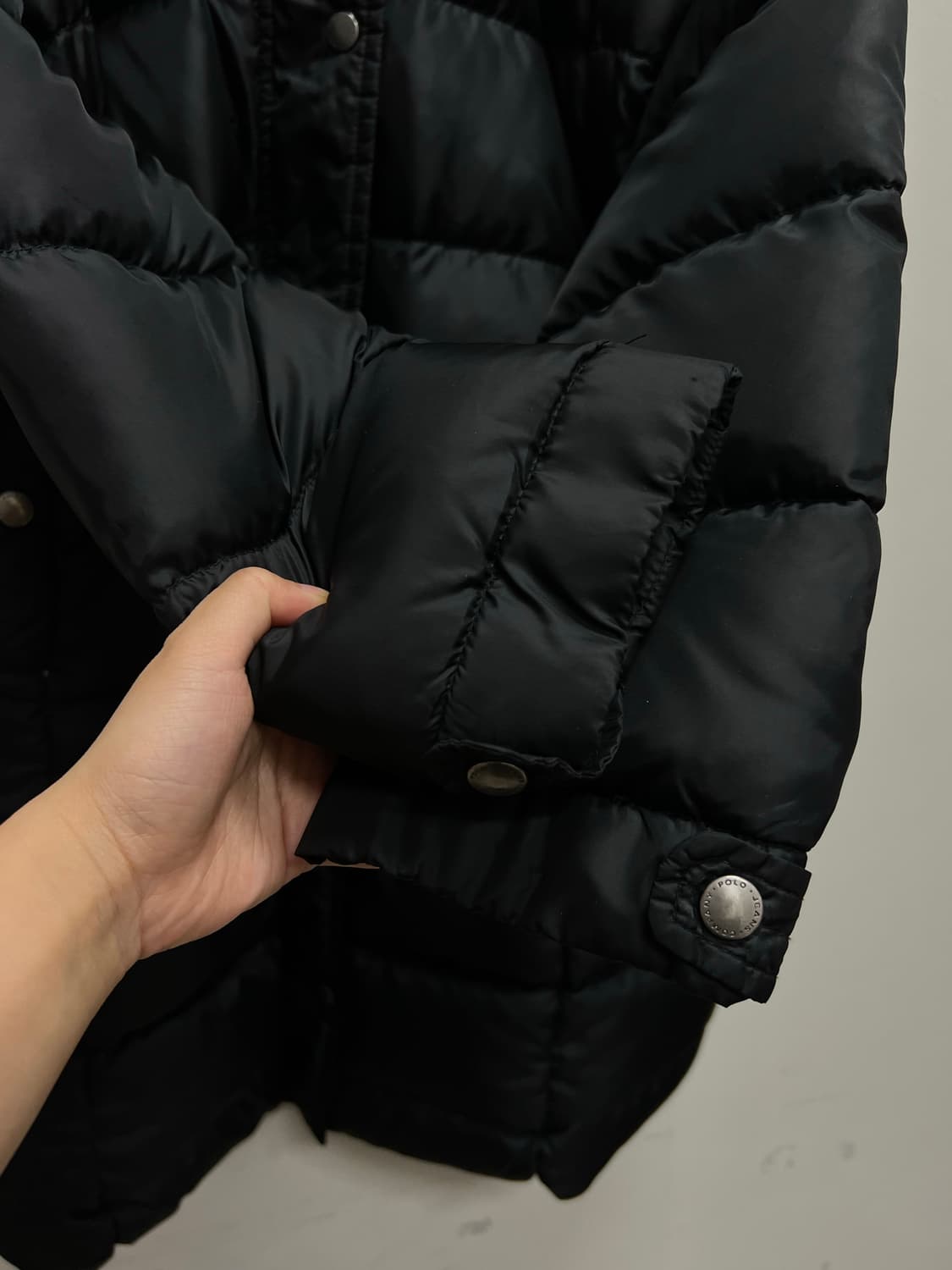 폴로진스 우먼스 덕다운 롱 패딩 자켓 블랙 상품이미지4