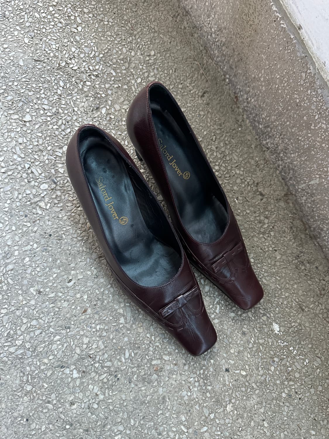 Vintage Square Toe Kitten Heels 상품이미지2